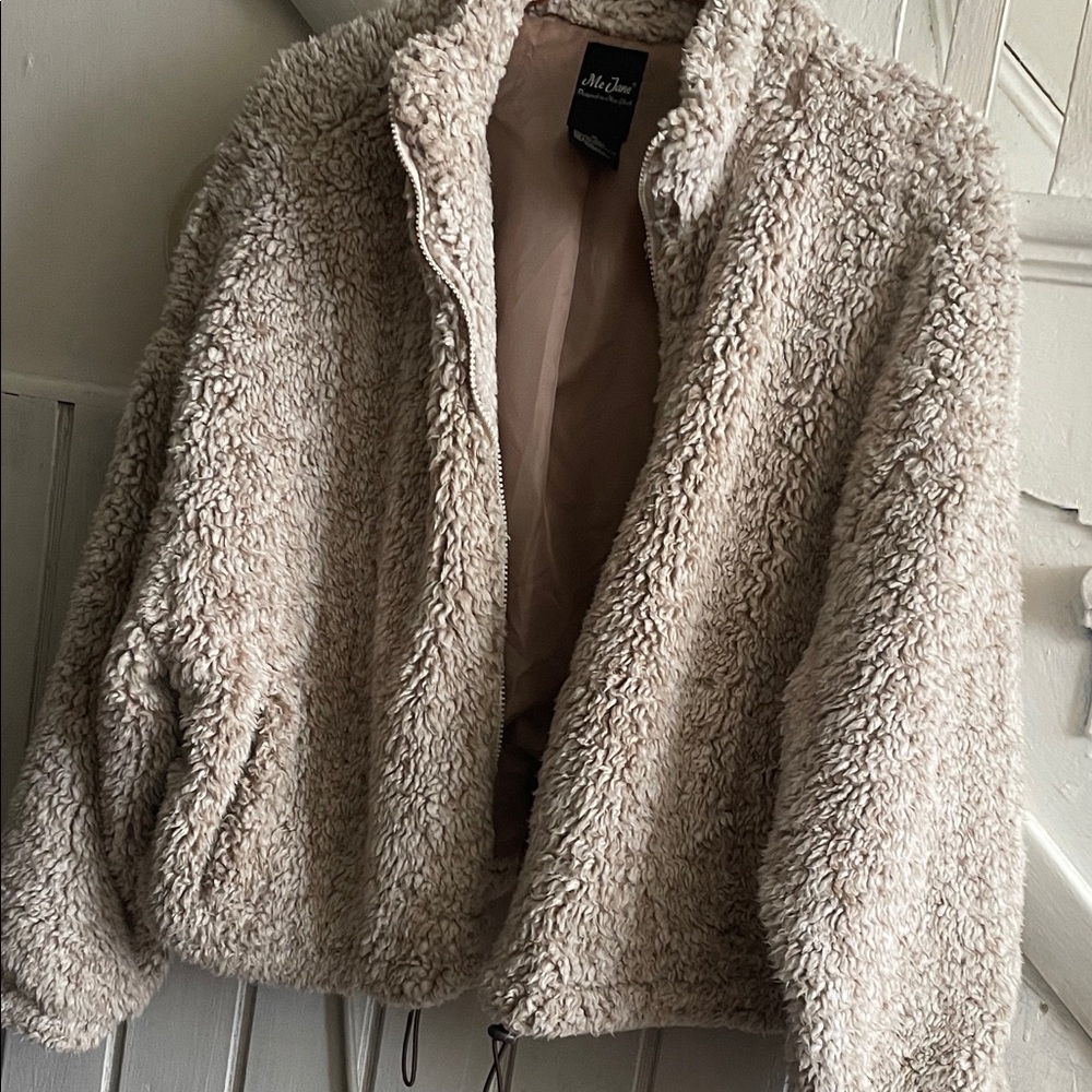 Me Jane Women's Cream Teddy Jacket